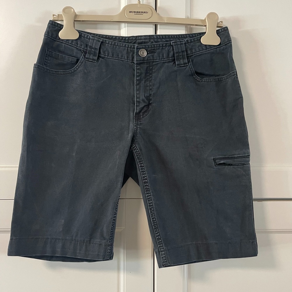 Duluth Trading Co Women 8x29 Gray Cargo Bermuda Shorts Cotton Stretch Utility